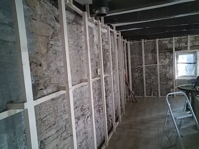 Isolation mur ouate de cellulose rénovation Pontivy